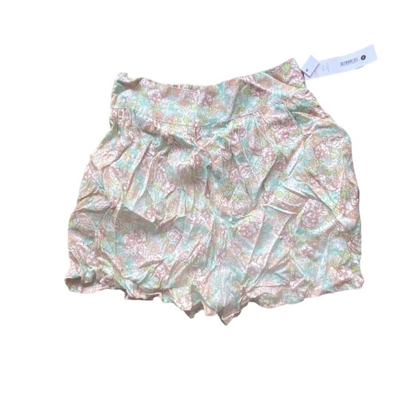 NWT AQUA Grove Floral Print Mini High-Waist Shorts - Picture 3 of 6